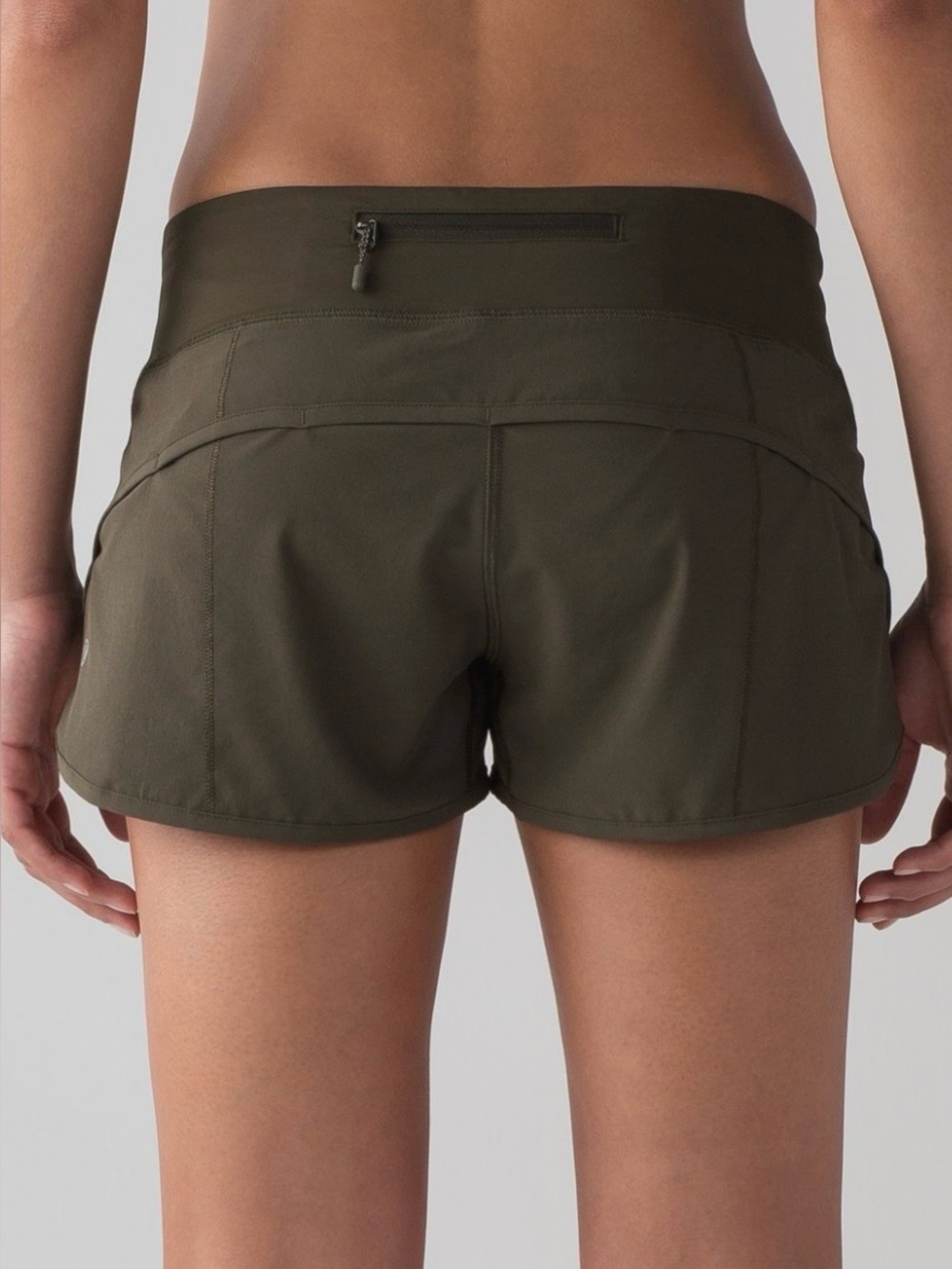 lululemon speed short 2.5” dark olive green 4 W7578S